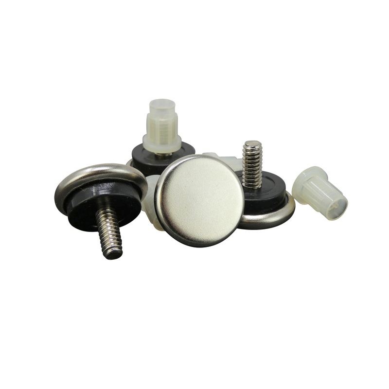 Shepherd Hardware  1-1/16-Inch Threaded Stem Furniture Glides, 1/4-Inch Stem Diameter, Metal Base with Rubber Cushion, 4-Pack