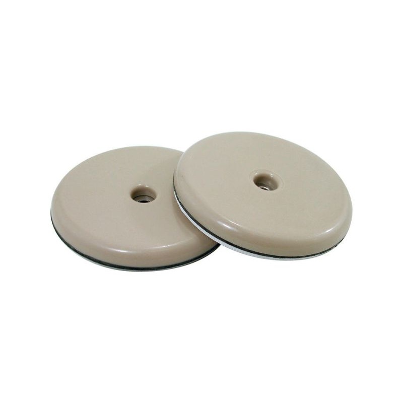 Shepherd Hardware 2-1/2-Inch Round, Adhesive Slide Glide Furniture Sliders, Beige, 4-Pack