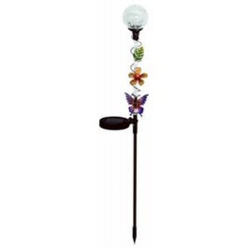 Solar Stake Light, Color-Changing Ball With Butterfly