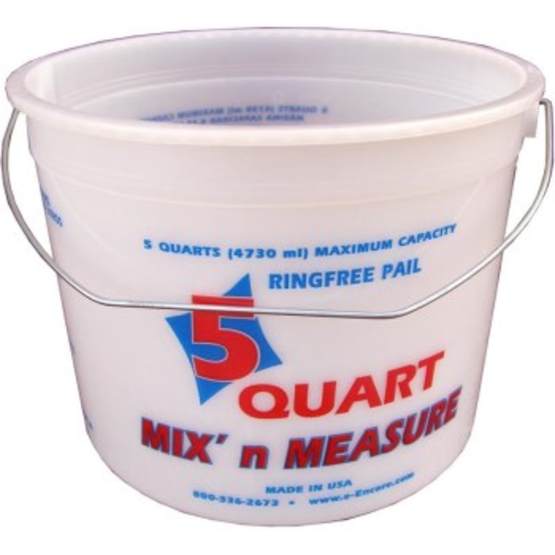 Encore Plastics 300043 Mix ‘N Measure Pail w/Graduations ~ 5 Qrt Capacity