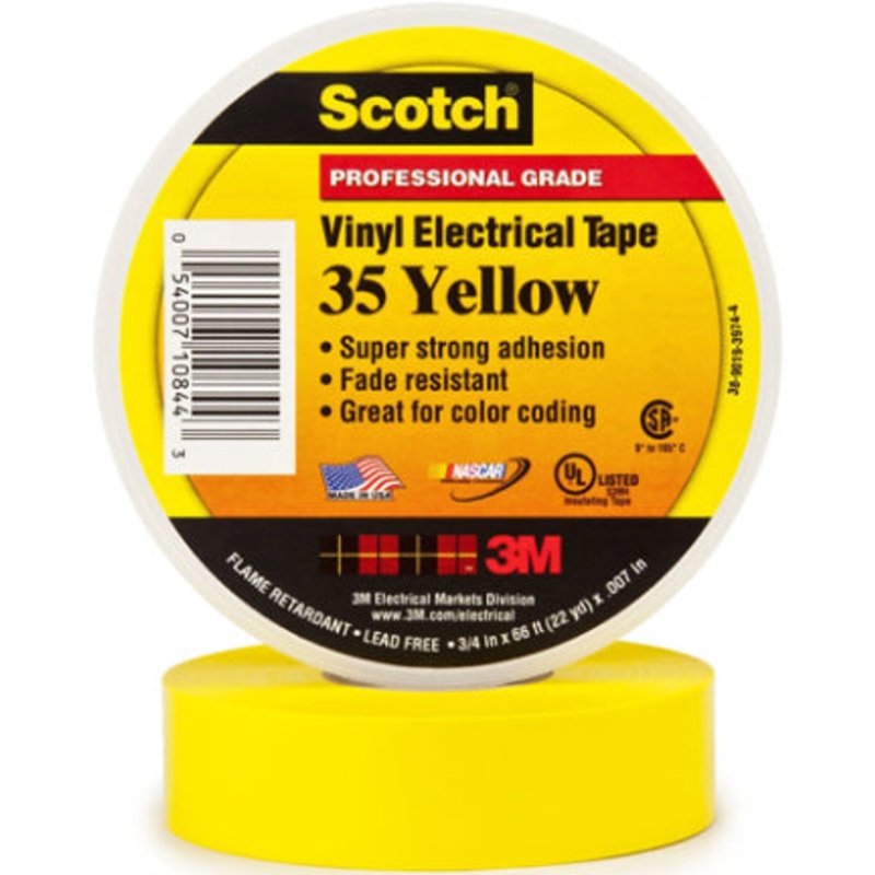 35 COLOR CODING TAPE VINYL YELLOW 3/4 X6