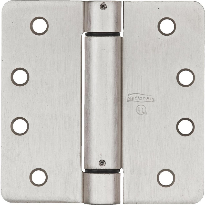 National 4 In. Satin Nickel 5/8 In. Radius Spring Door Hinge
