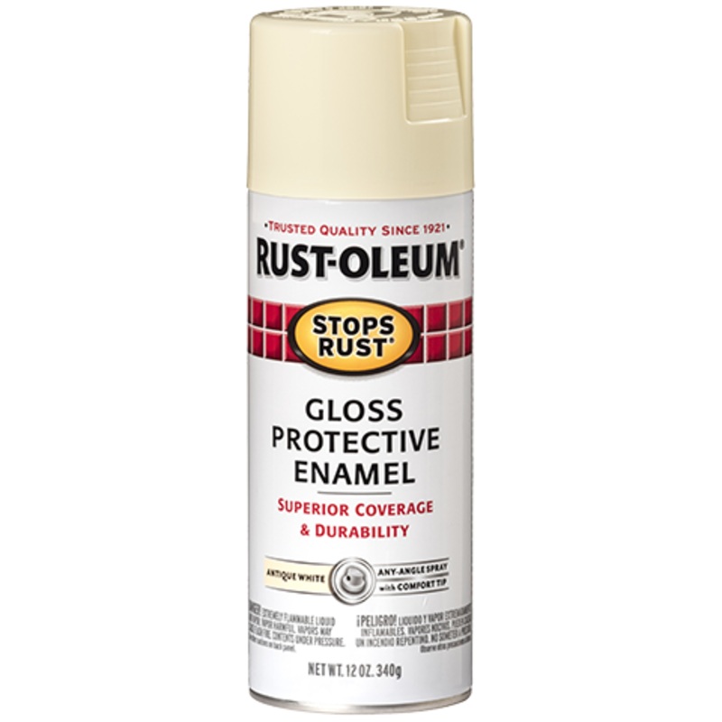 Rust-Oleum Stops Rust Protective Enamel Spray Paint Gloss Antique White