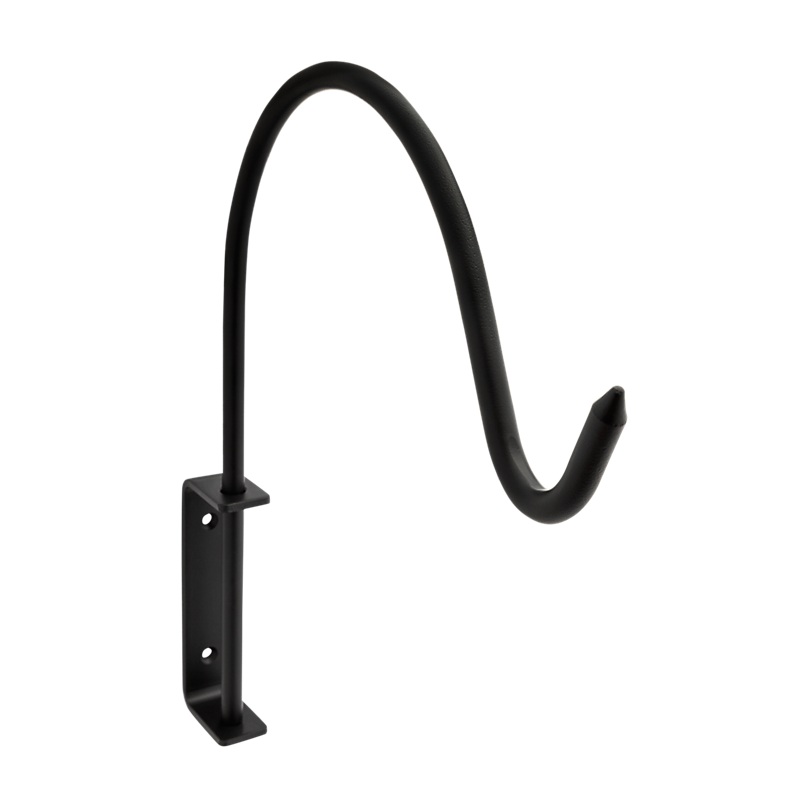 National Hardware Curved Hanging Plant Wall Bracket 12-13/16-in, Black