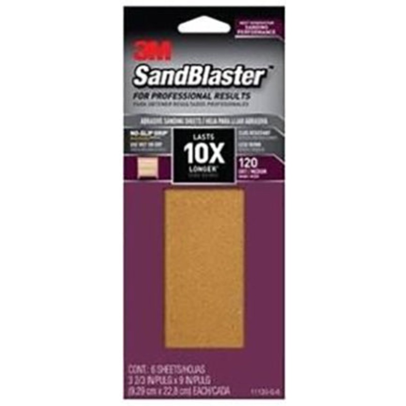 SANDBLASTER 3-2/3 X 9 IN 6PK 120 GRI