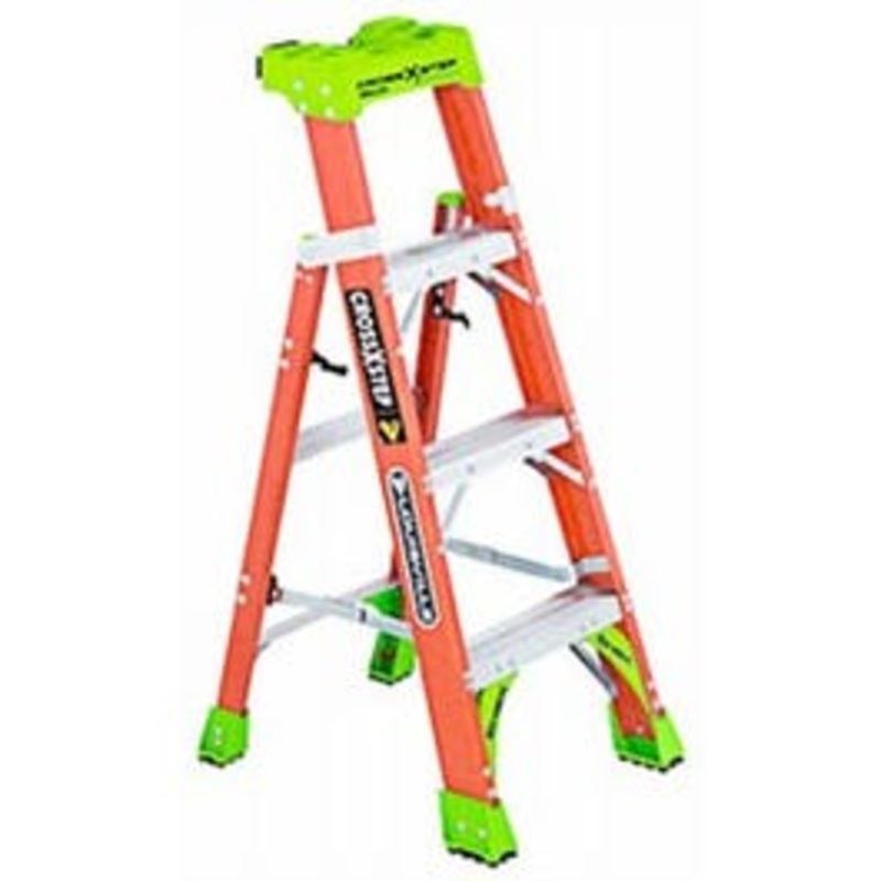 2-In-1 Cross Step Ladder, Fiberglass, Type 1A, 4-Ft.