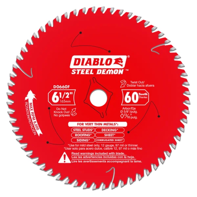 Diablo Wood Steel Demon Saw Blade for Thin Metal